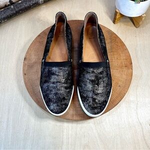 *Frye | Melanie Metallic Black Slip On 3471254-GNM Size 9.5